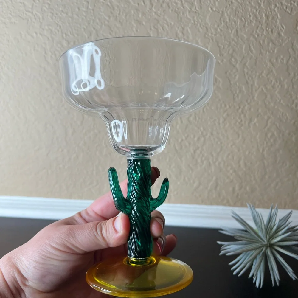 Vintage NCC 1994 Cactus Margarita Glass/ Coupe, Vintage Barware, Acrylic, Cinco